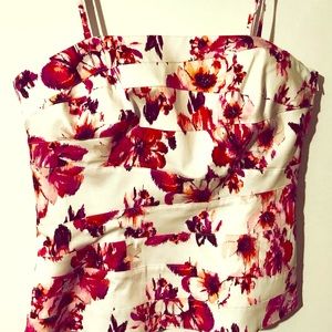 White House Black Market floral corset top